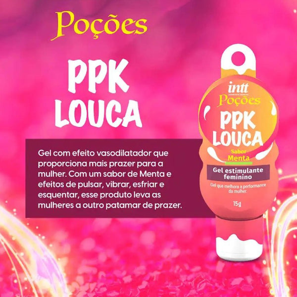 Poção PPk Louca Gel Vasodilatador Femenino sabor Menta 15g (estimulante para ella)