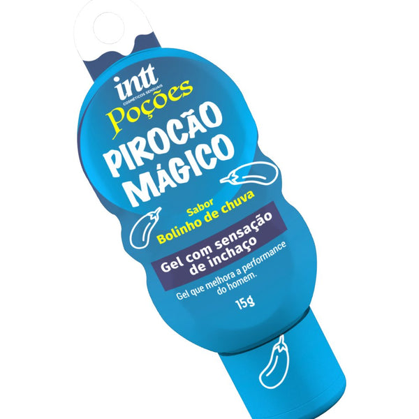 Poção Pirocão Mágico Gel Vasodilatador Masculino sabor Bolinho de Chuva 15g (estimulante para él)