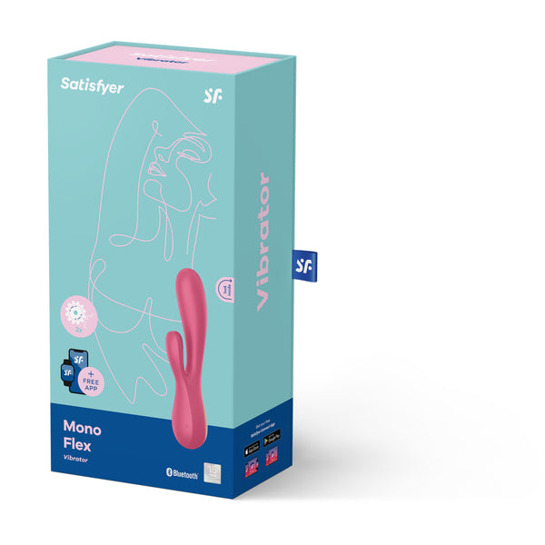 Satisfyer Mono Flex Recargable Silicone Conejo Vibrador con APP - Rojo
