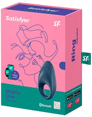Satisfyer Mighty One Blue-Anillo vibrador con app
