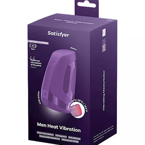 Satisfyer Men Heat Vibration a pilas - caja/empaque, morado, 3xAAA