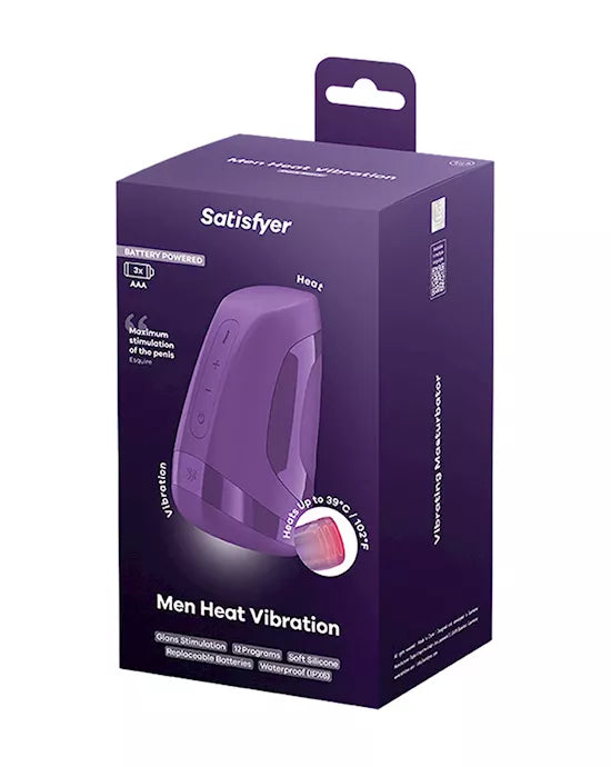 Satisfyer Men Heat Vibration a pilas - caja/empaque, morado, 3xAAA