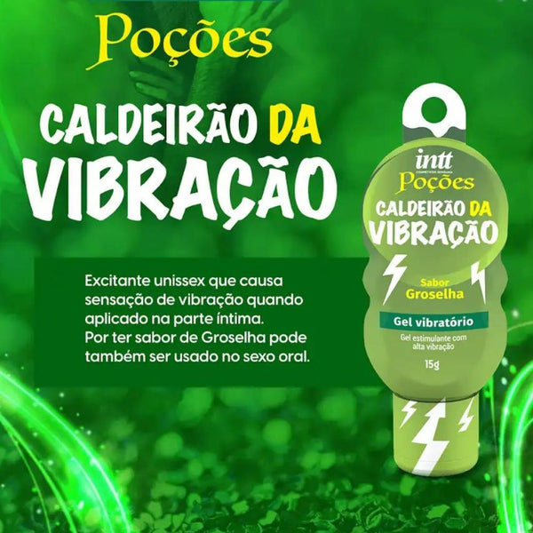 Poção Caldeirão da Vibração Gel Unisex sabor Grosella 15g (estimulante unisex)
