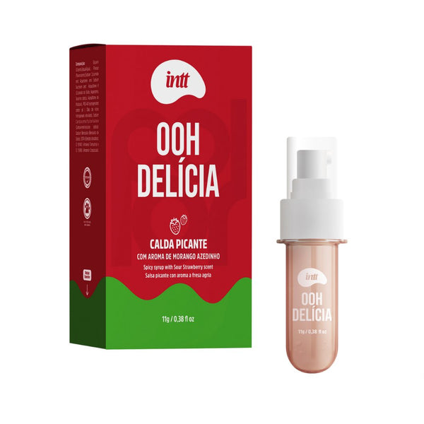 Oh Delícia Calda Beijável Efecto Picante sabor Morango Azedinho 11g (lubricante comestible picante)