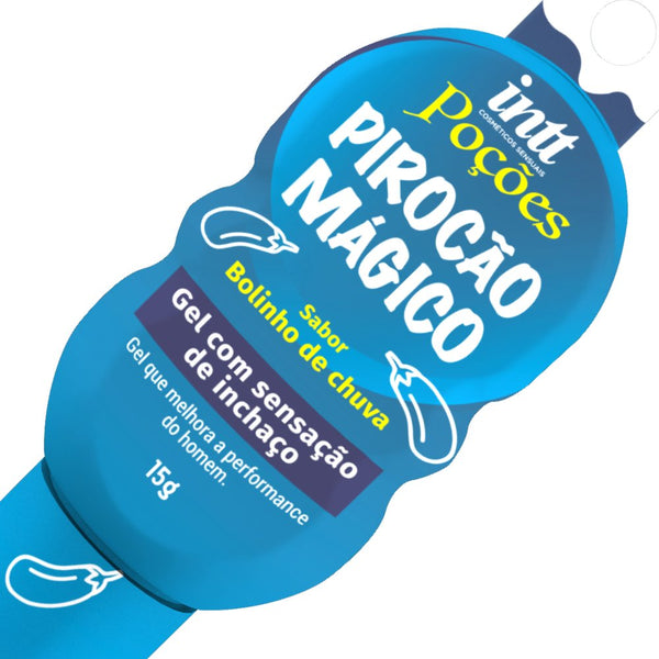 Poção Pirocão Mágico Gel Vasodilatador Masculino sabor Bolinho de Chuva 15g (estimulante para él)