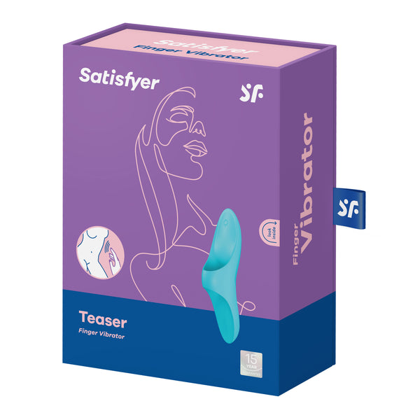 Satisfyer Teaser Rechargeable Silicone Finger Vibrator - Azul