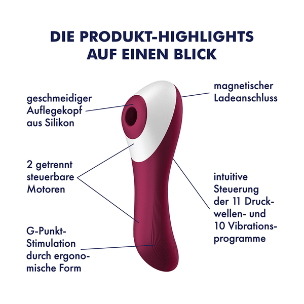 Satisfyer Dual Crush Bordeaux - product highlights