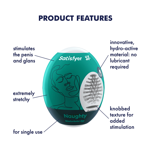 Satisfyer Masturbator Egg Naughty - caracteristicas del producto