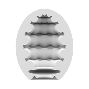 Satisfyer Masturbator Egg Riffle - textura interior acanalada