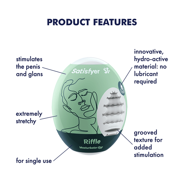 Satisfyer Masturbator Egg Riffle - caracteristicas del producto