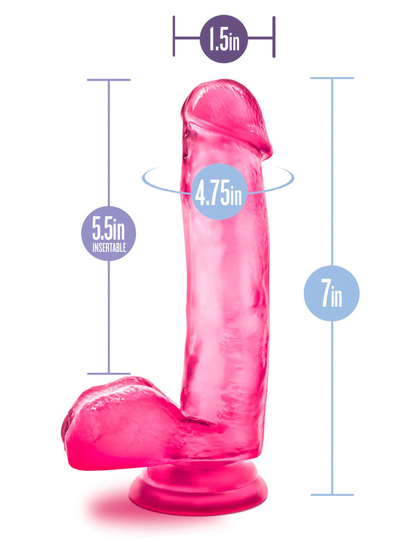 B Yours Sweet N' Hard 1 Dildo with Balls 5in - Rosado