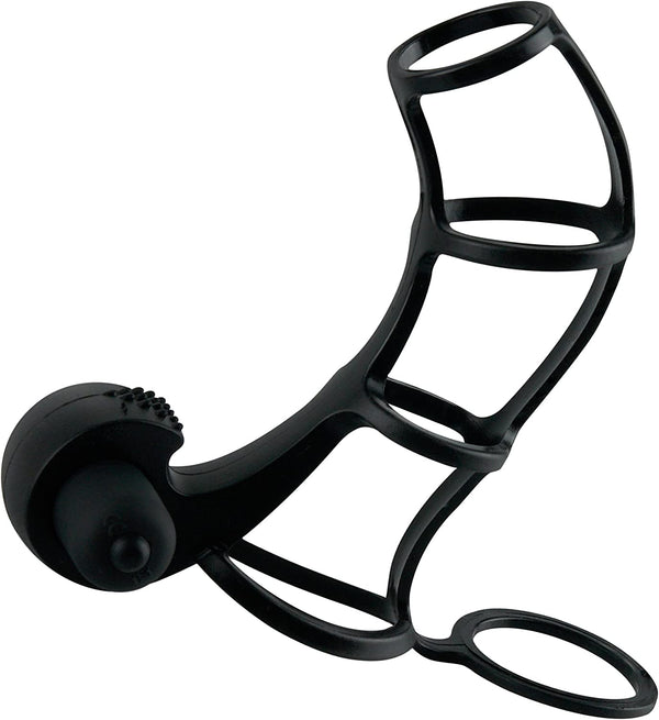 Fantasy X-Tensions Silicone Extreme Power Vibrating Cock Cage - Black