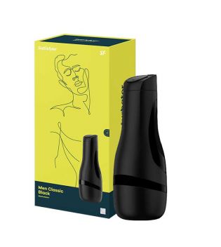 Satisfyer Men Classic Black - masturbador manual para hombres, vista del empaque